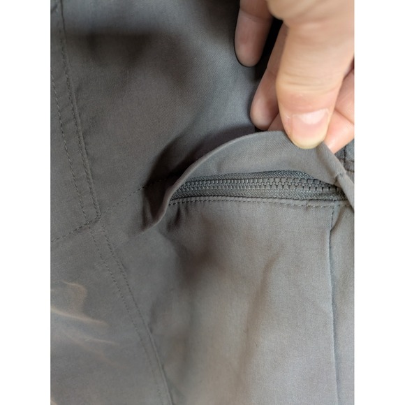 Prana Breathe Convertible Pants Shorts Women 10 Gray Hiking Trail No Back Button - Picture 8 of 15